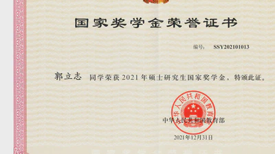 Congratulations! Lizhi won 2021 National Scholarship for Postgraduates. featured image