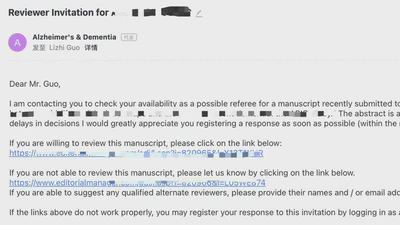 Lizhi was invited as a reviewer of Alzheimer's & Dementia featured image