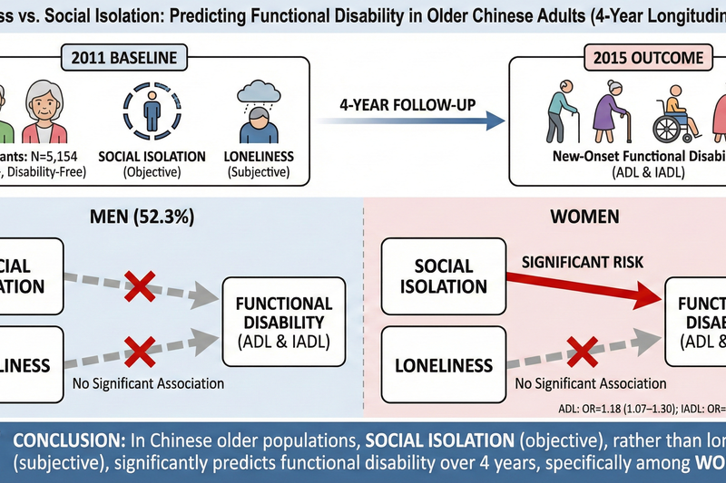 Social isolation, loneliness and functional disability in Chinese older women and men: a longitudinal study